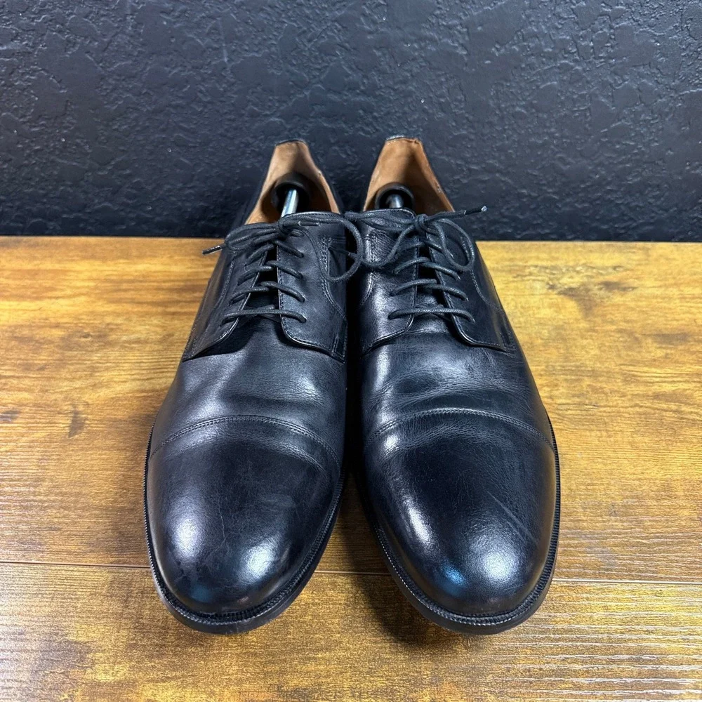 Johnston & Murphy Melton 59-1955 Black Leather Cap Toe Oxford Mens 14M